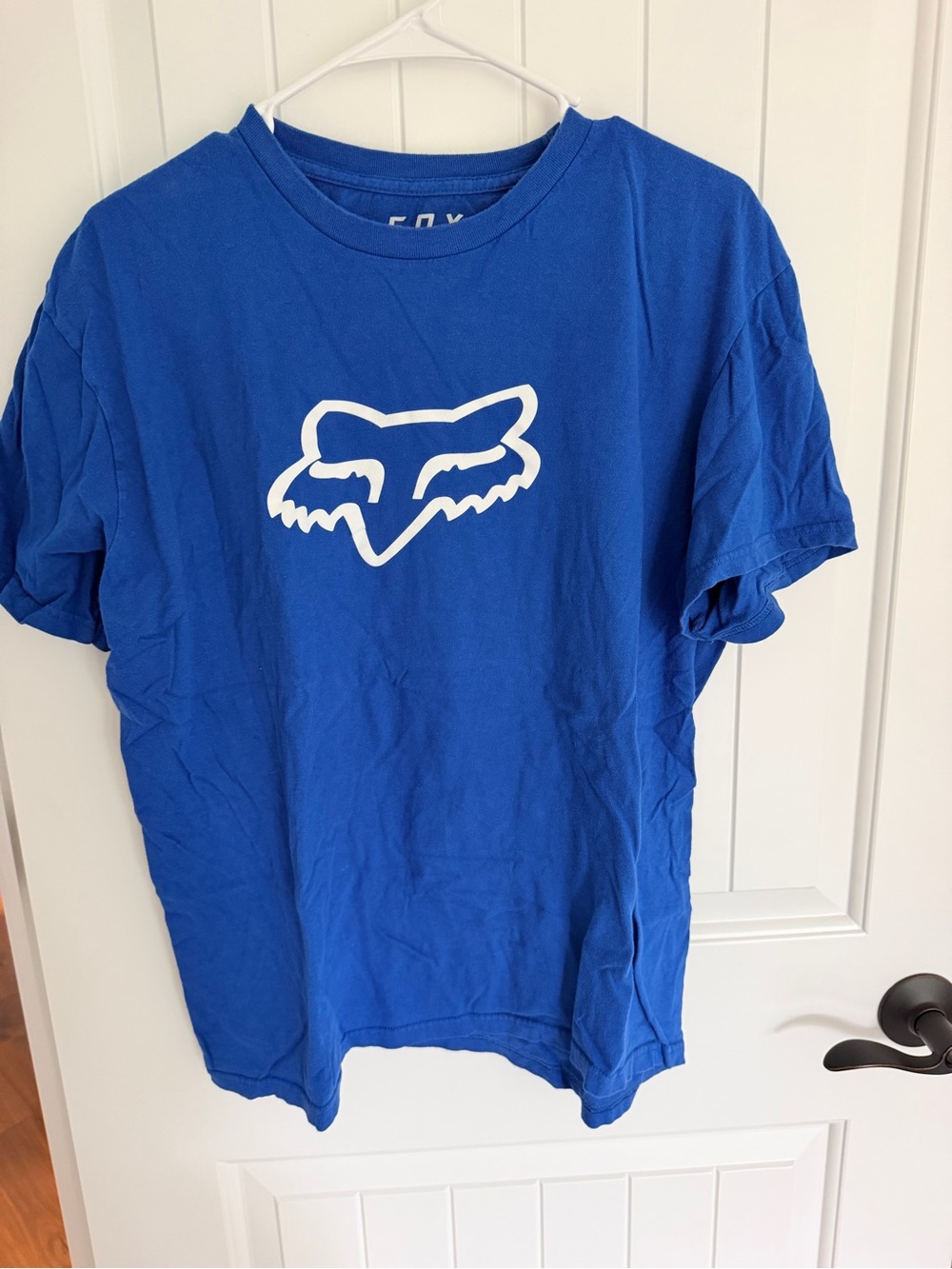 Fox Blue Short Sleeve Tee with White Fox Head Logo